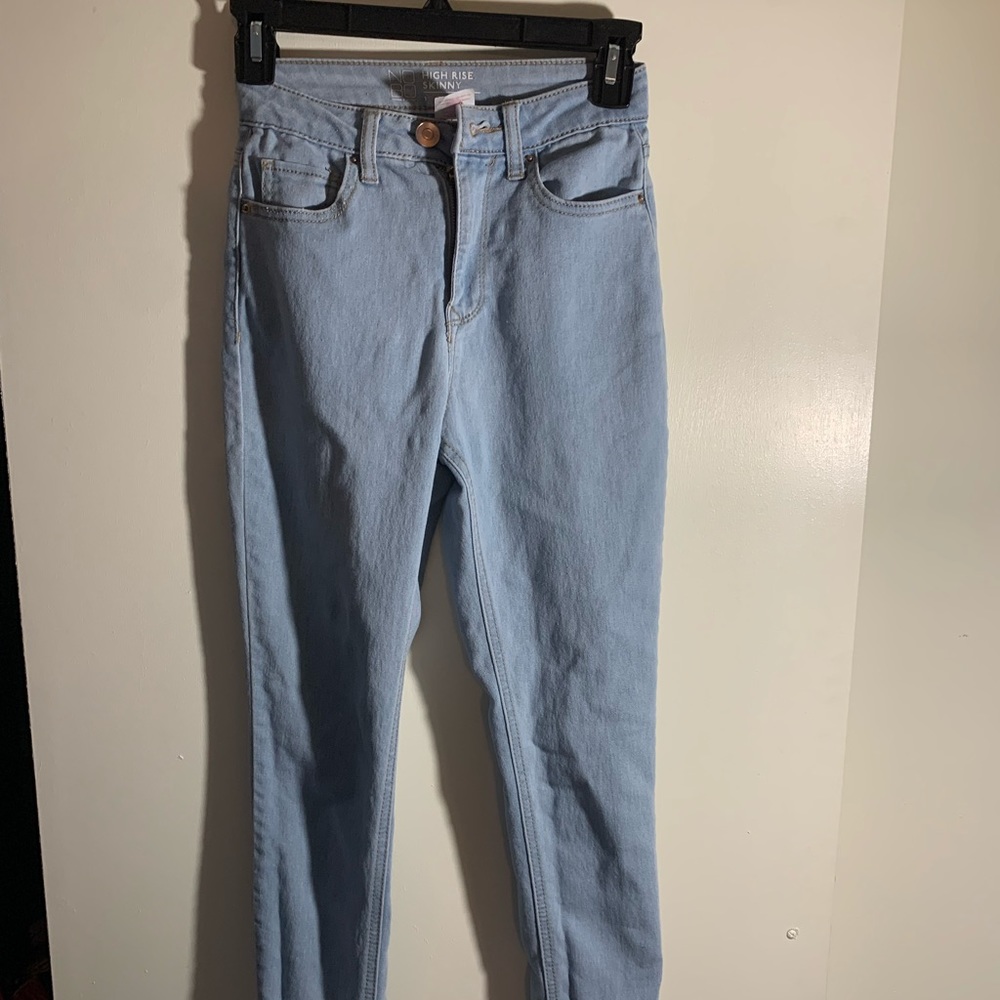 light blue skinny jeggings